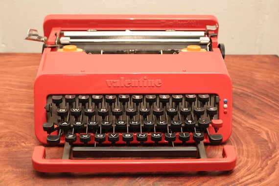Vintage Cherry Red OLIVETTI VALENTINE- typewriter from the 60's Designed by Ettore Sottsass