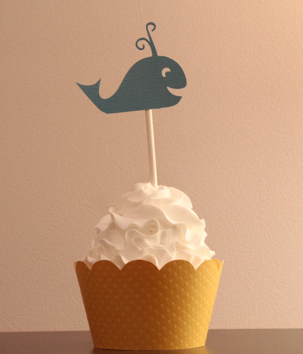 12 Blue Whale Cupcake Toppers