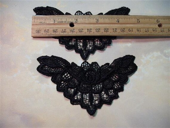 Dress It Up -  Vintage Black Appliques - Collar - 1 Set (9)