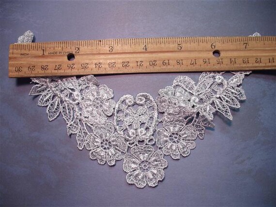 Vintage Lace Yoke Applique - Light Grey - (11)