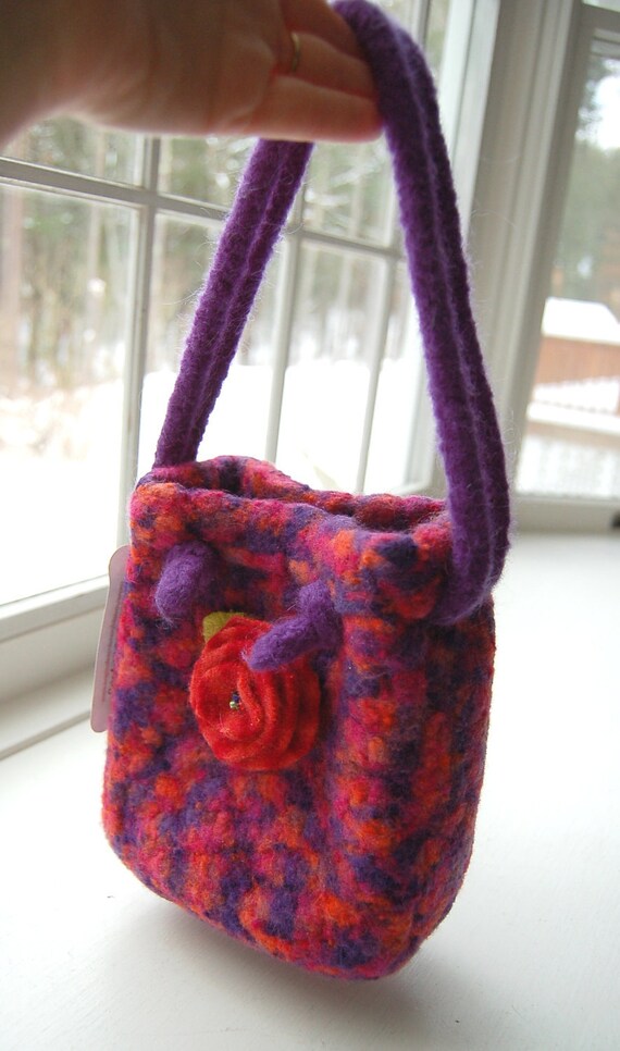jellybean felted wool bag petite purse handbag