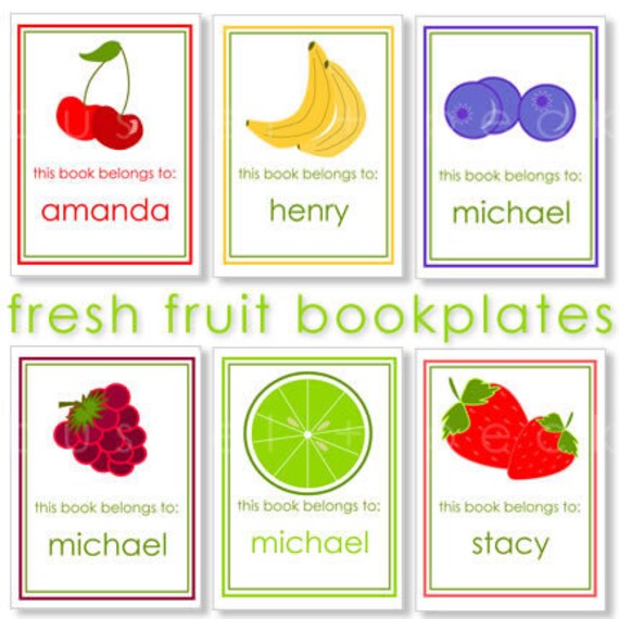 Fresh Fruit Bookplates