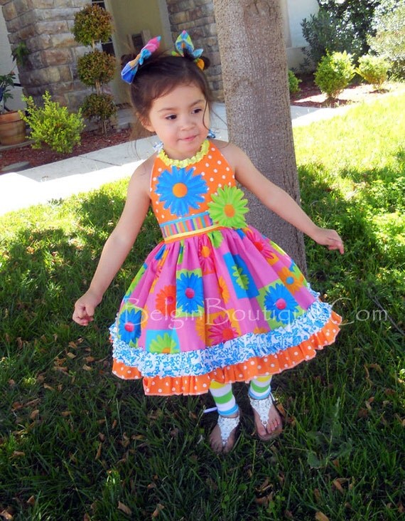 pAGEANT sPRING sUMMER fLORE dRESS casual wEAR bOUTIQUE couture custom size 6m 12m 18m 2 3 4 5 6 7 8 9 10 yrs belginboutique.com