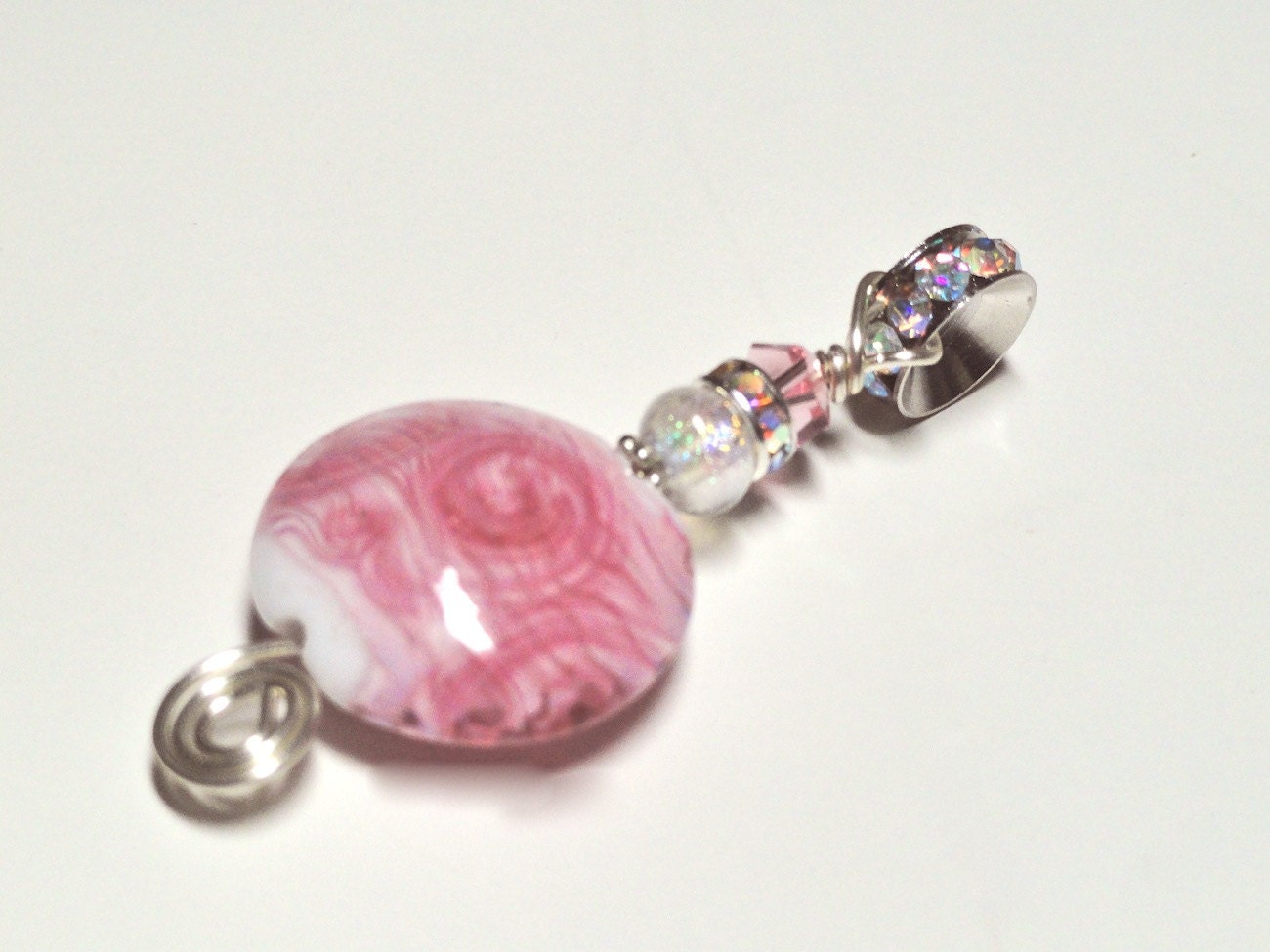 Pink Lady Lampwork Bead Pendant