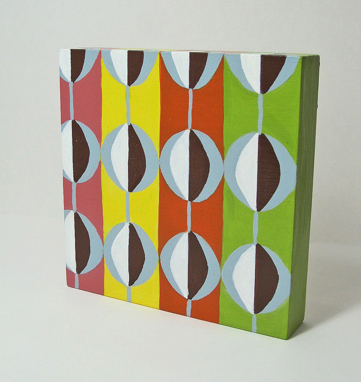 Hand Painted Retro Pattern Original Hand Painted Art Blocks