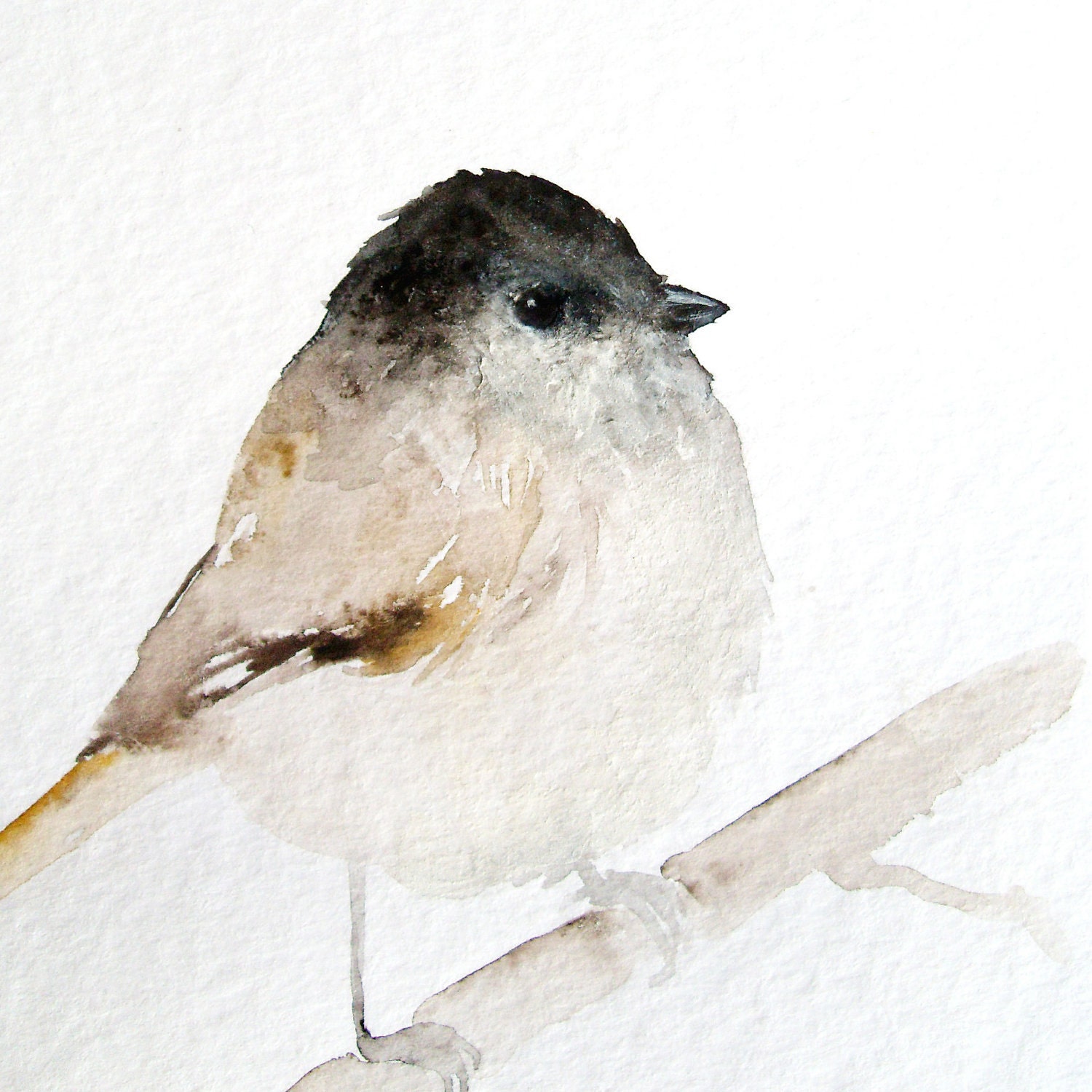 Tiny Brown Bird - Original Watercolor Painting