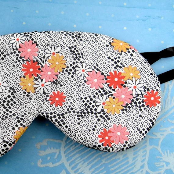 Luxury Silk Eye Mask  Fully Adjustable called Fifth Ave Flower Garden