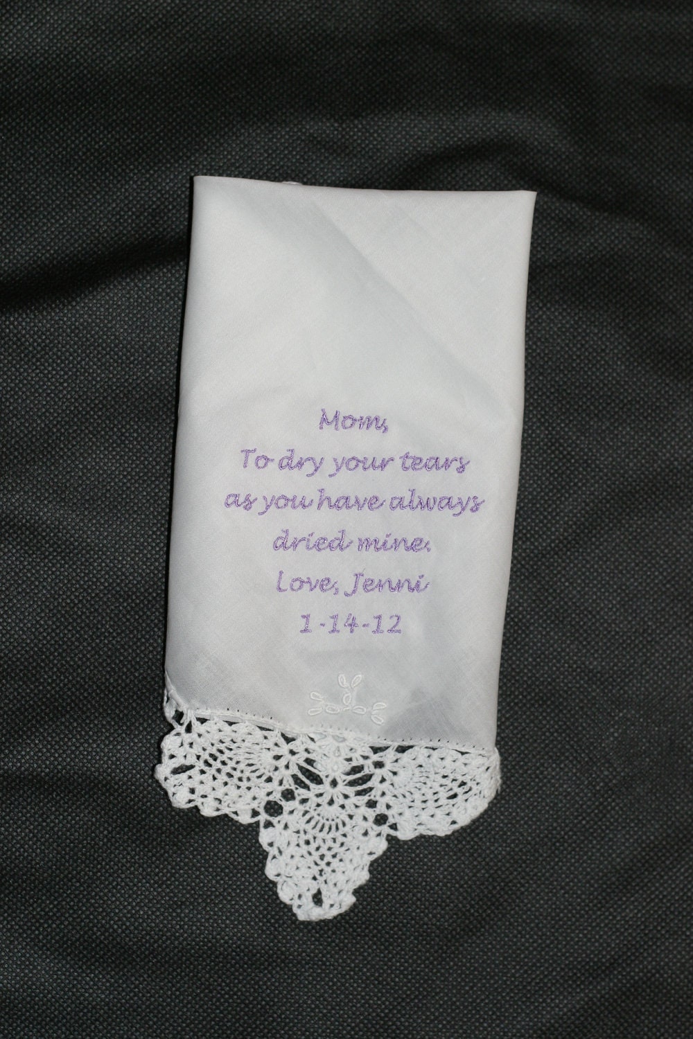 Mother of the Bride Wedding Handkerchief Embroidered Gift