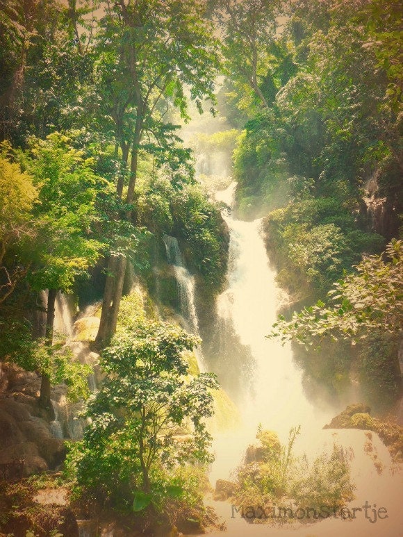 Fairy Tale Falls - Fine Art Nature Photography 8x12 Waterfall In Laos fantasy fall mystic romantic serene