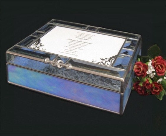 Stained Glass Wedding Invitation Keepsake Box 5 x 7 invitation 