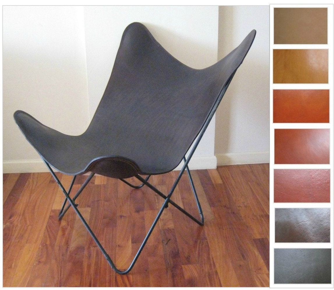 ORIGINAL Seconda BKF Butterfly Chair in Premium Leather - Sling Hardoy Bonet Modern Accent Chairs