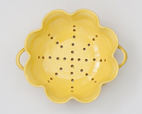 Floral Berry Bowl Berry Colander by vesselsandwares