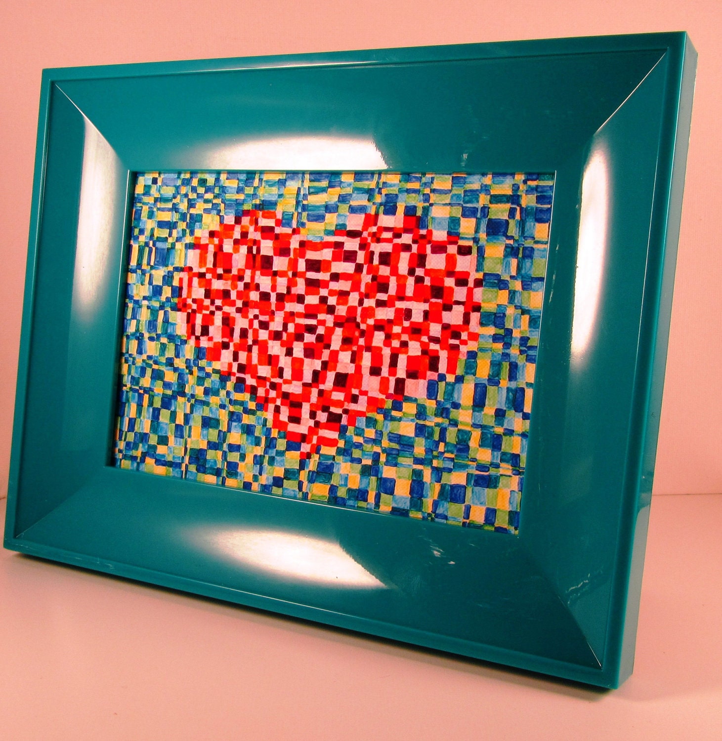 Pixelated Heart Card, 5x7 Art Print