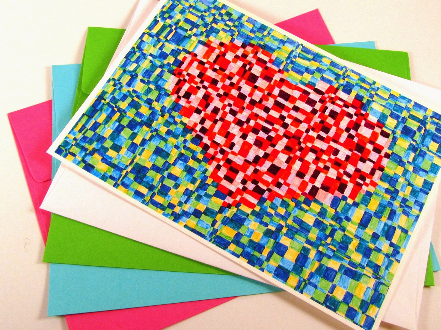 Pixelated Heart Card, 5x7 Art Print