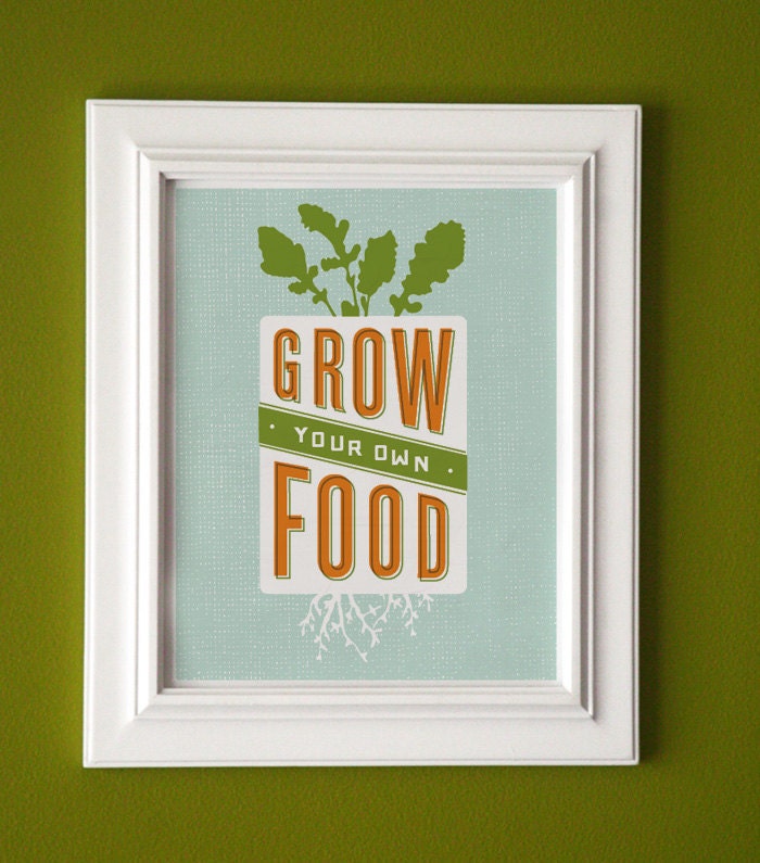 Grow Your Own Food 8x10 Illustration Print