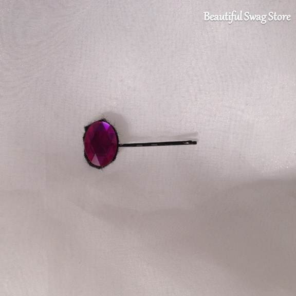 Purple Rhinestone Egg Bobby Pin Boutique Small