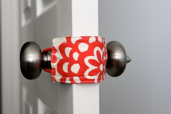 Latchy Catchy- The Original Door Jammer Red Lotus Flower --FREE SHIPPING