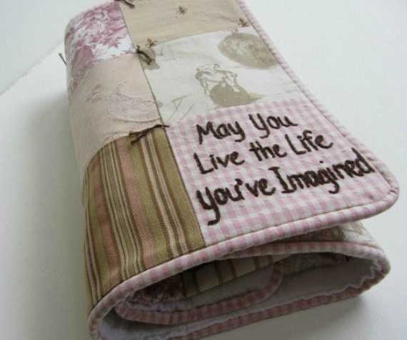 Heirloom Baby Girl Quilt  with Custom Embroidery by Dolce Dreams