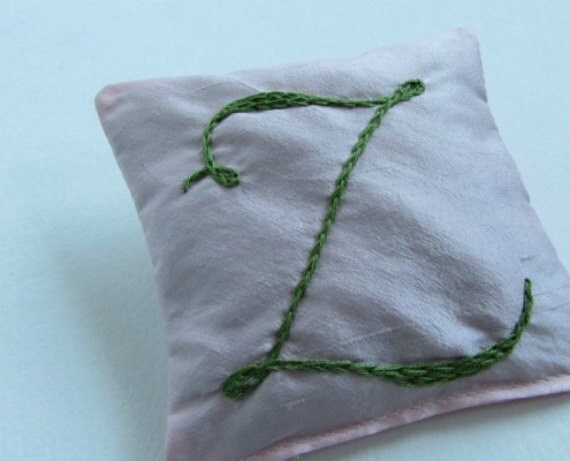 Lavender Sachet with Custom Hand Embroidery by Dolce Dreams