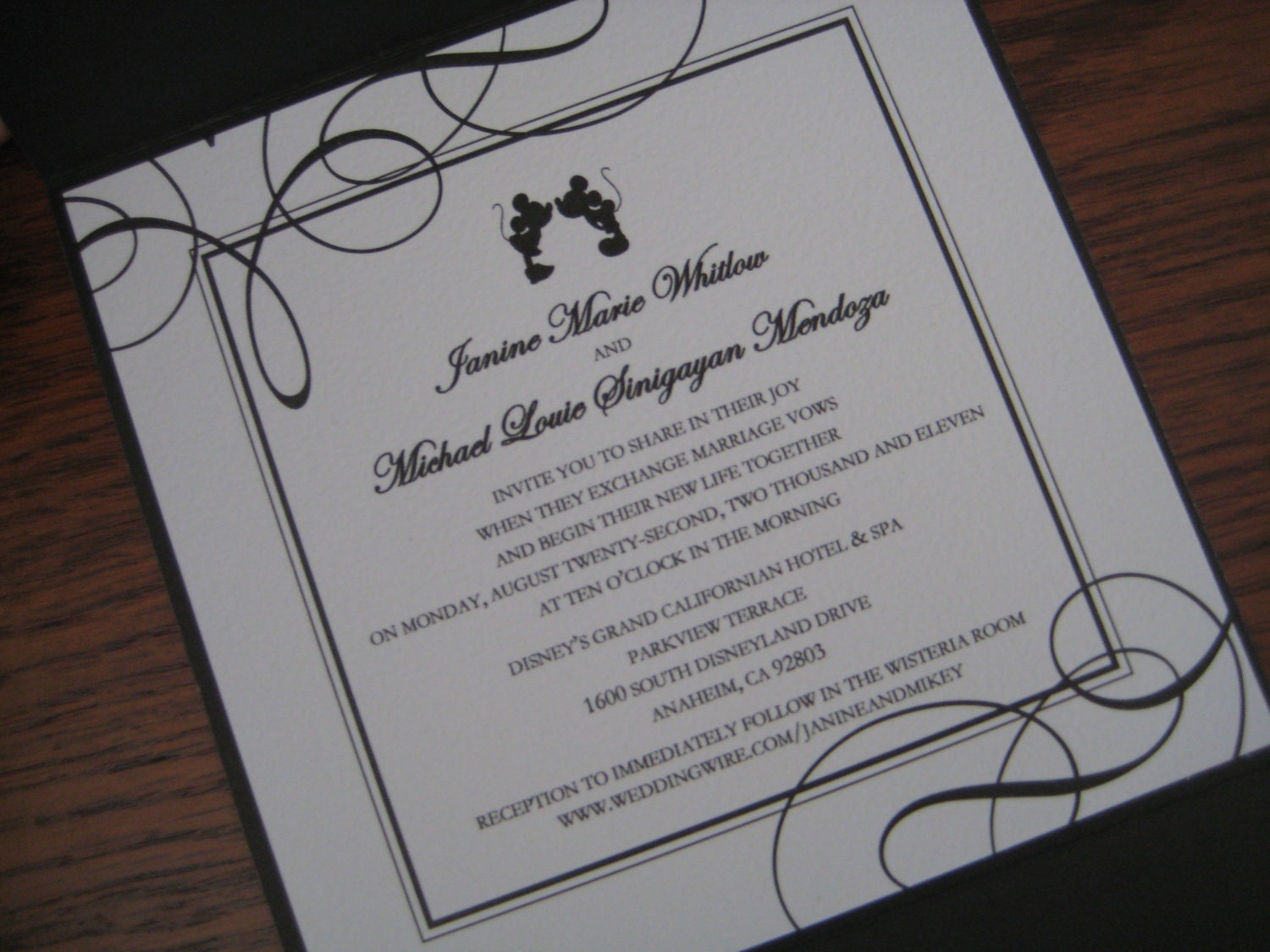 Classic Fairytale Mickey Minnie Mouse Wedding Invitation