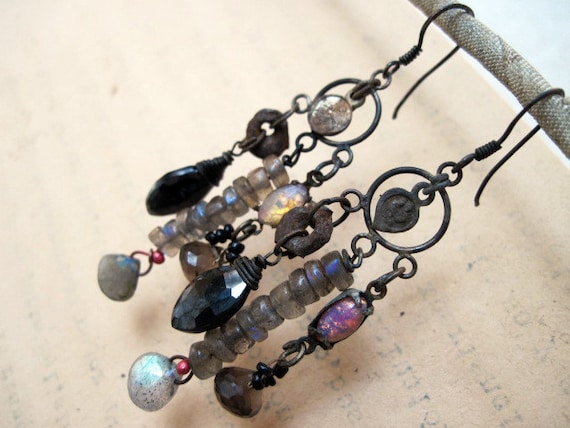 The Universe Looks at Itself. Gemstones and Religious Medals Tiny Assemblage.