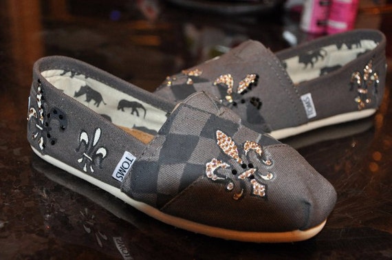 Custom Designed Fleur De Lis TOMS Shoes