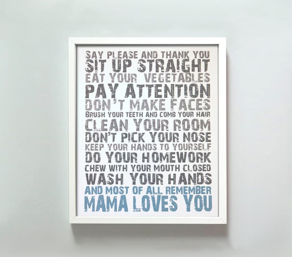 8x10 Mama Loves You in Blue