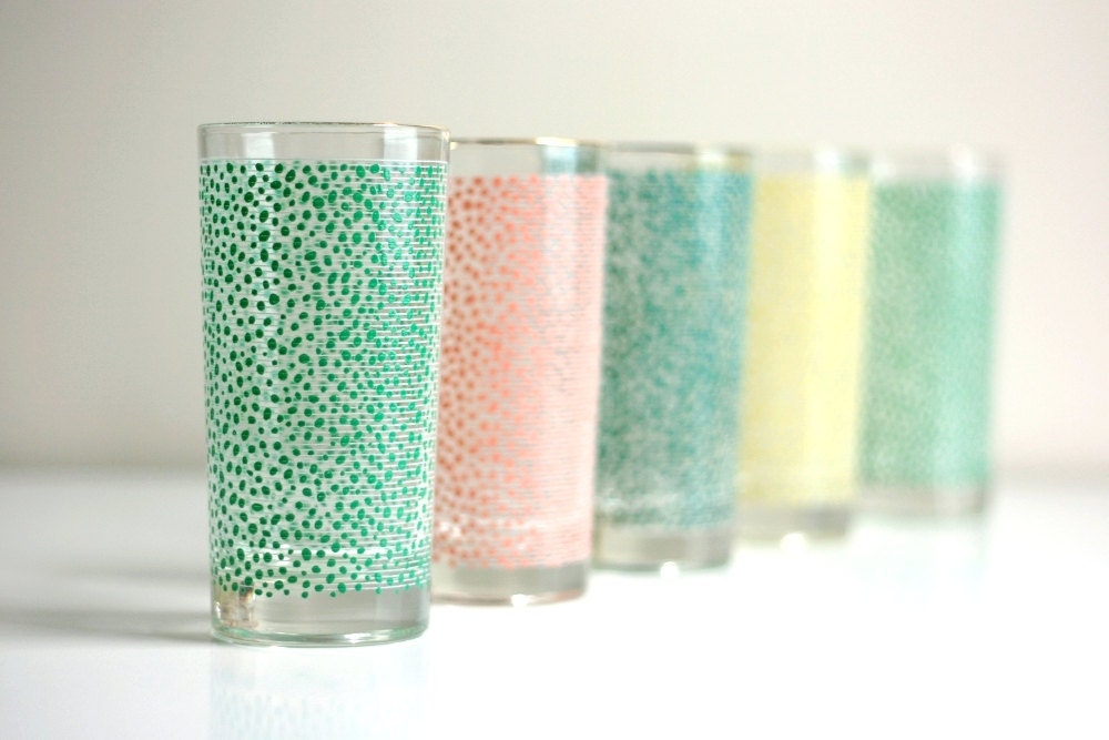 Vintage Pastel Polka Dot Tumblers