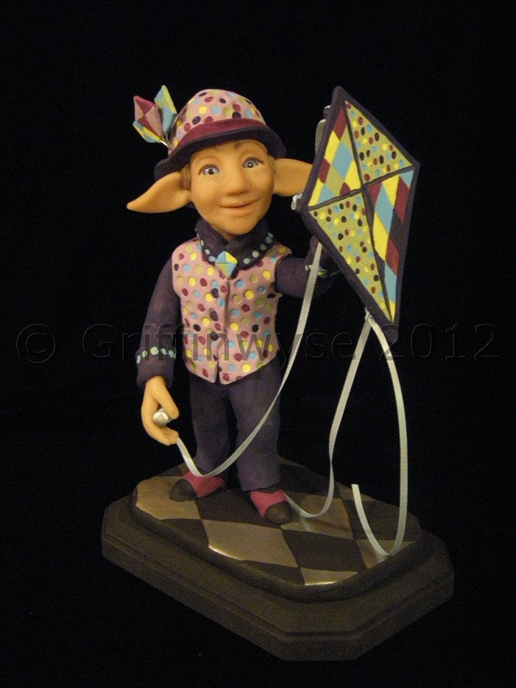 Art Doll Elf with kite - Brody