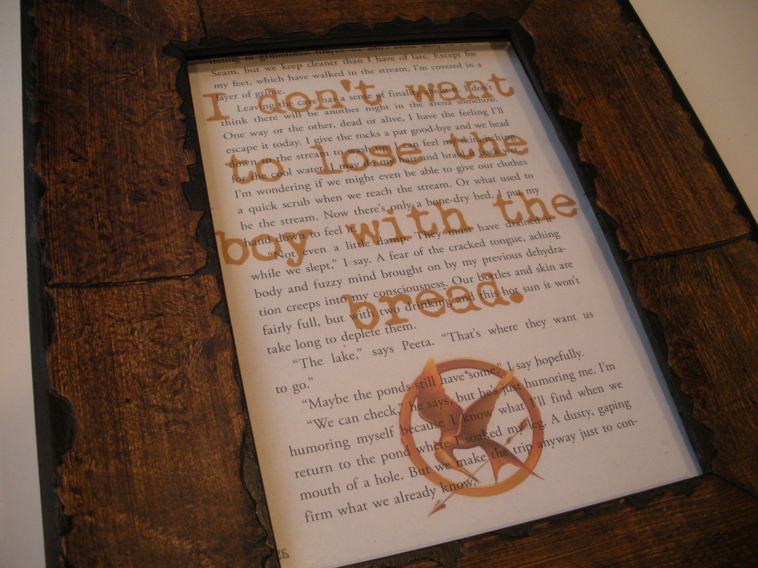 I don't want to lose the boy with the bread... The Hunger Games book page print