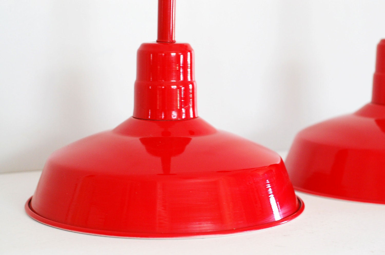 Vintage Industrial Warehouse Light Candy Red Pendant Lamp