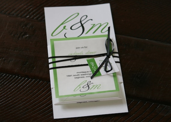 Monogram Fun Unique Custom Wedding Invitation Suite with Vellum Card