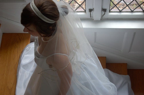 Cathedral Length Beaded Edge Bridal Veil From dulcetbride