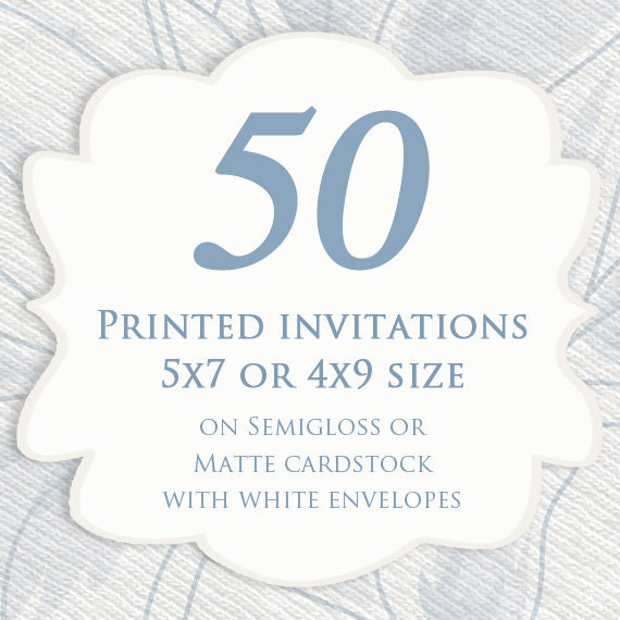 50 Printed Wedding Invitations 5x7 print service fast printing wedding 50 Printed Wedding Invitations 5x7 print service fast printing wedding