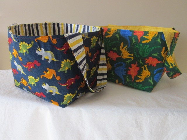 Custom Dino Fabric Basket order for Dora:)