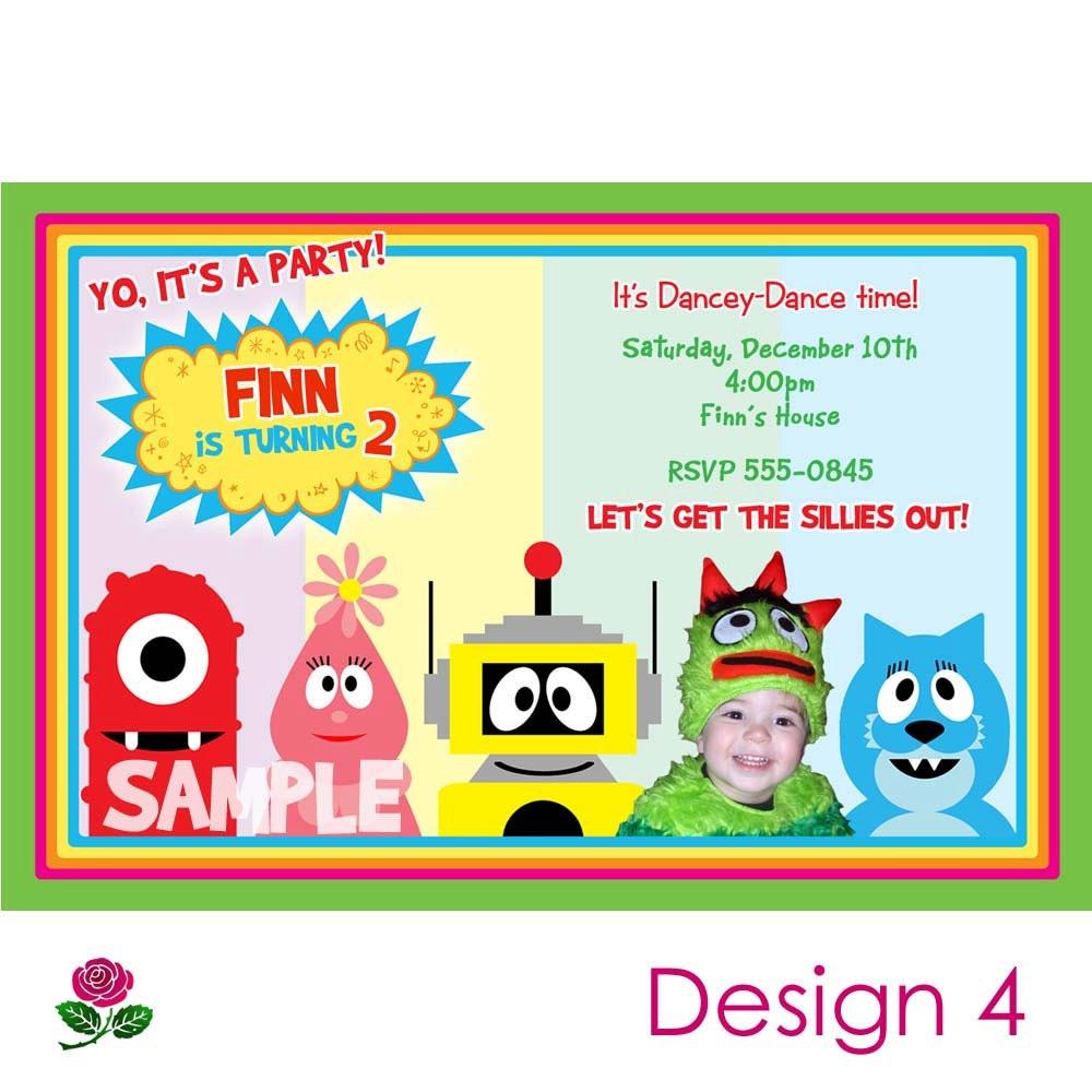 Yo Gabba Gabba Birthday Party Invitation Printable, You-Print Custom Personalized Digital Photo Card
