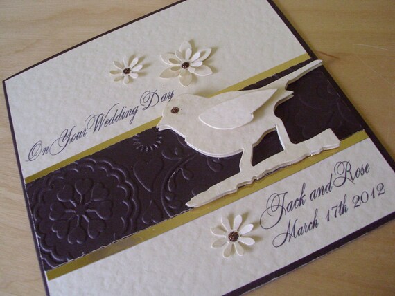 Sweet and Stylish Little Birdie Personalised Wedding Congratulations card