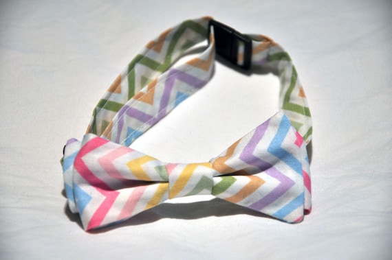 adjustable boy bowtie for child toddler pastels easter zig zag