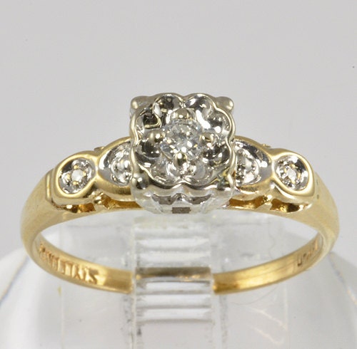 Vintage 1950s Diamond Engagement Ring 07 CTW From affordablevintage4U