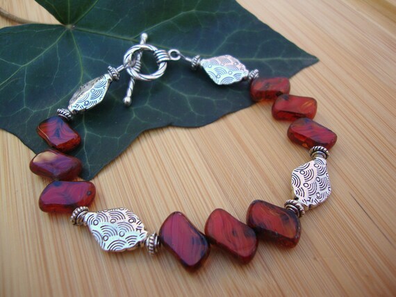 Red Czech Glass Bracelet Preview 1