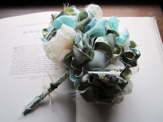 Vintage Fabric Flower Bouquet