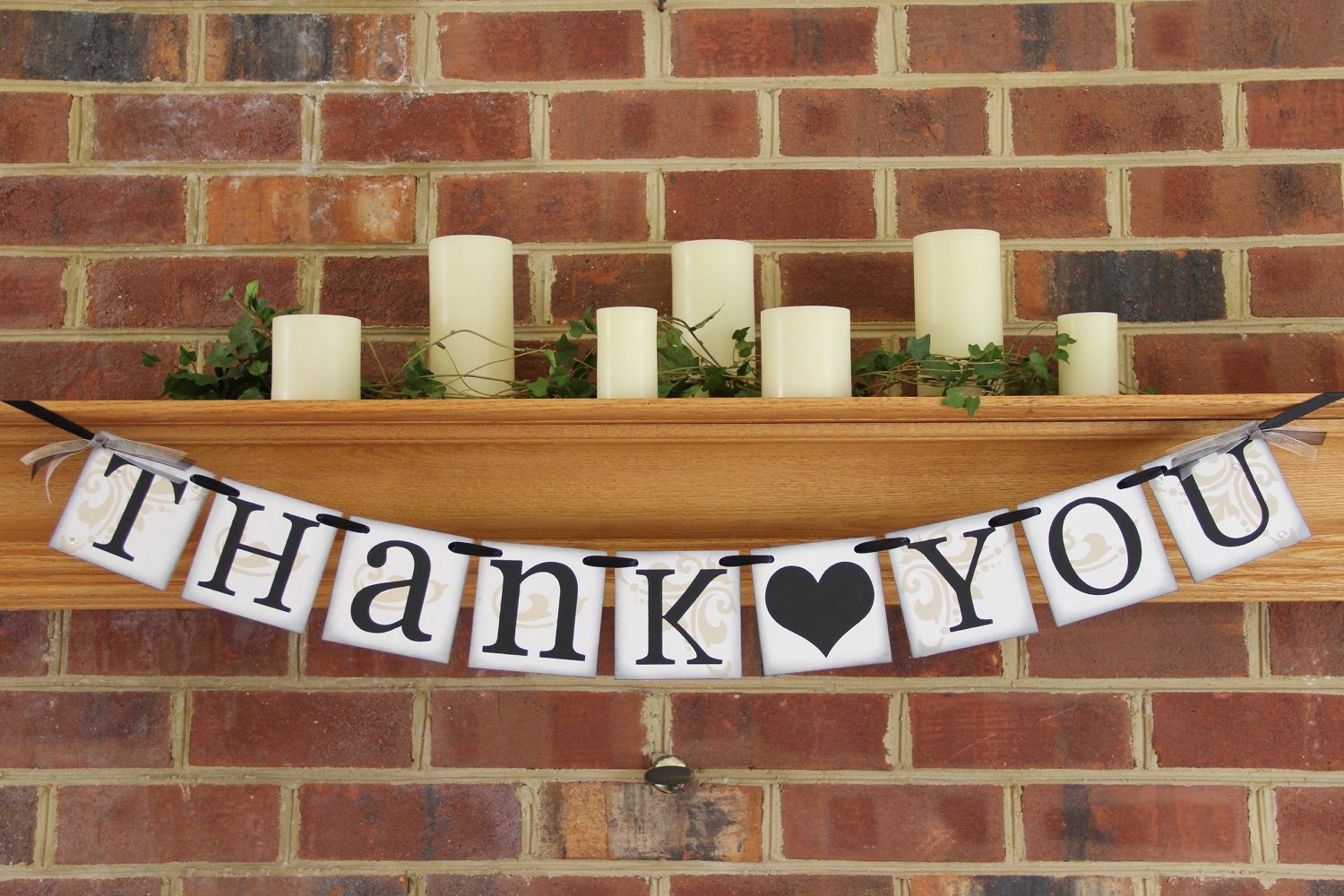 Thank You Sign Wedding Reception Banner Wedding Photo Prop CUSTOMIZE COLORS 