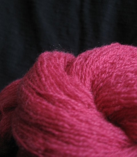 Cashmere Yarn Hot Pink Upcycled Lace Fingering Weight Yarn 489 Yards