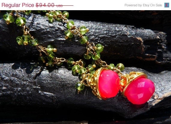 50 OFF SALE peridot chalcedony earrings by Beijo Flor by BeijoFlor from etsy.com