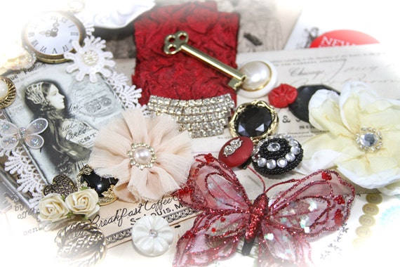 I Think I am in Love Scrapbook KIT  Embellishments for Projects