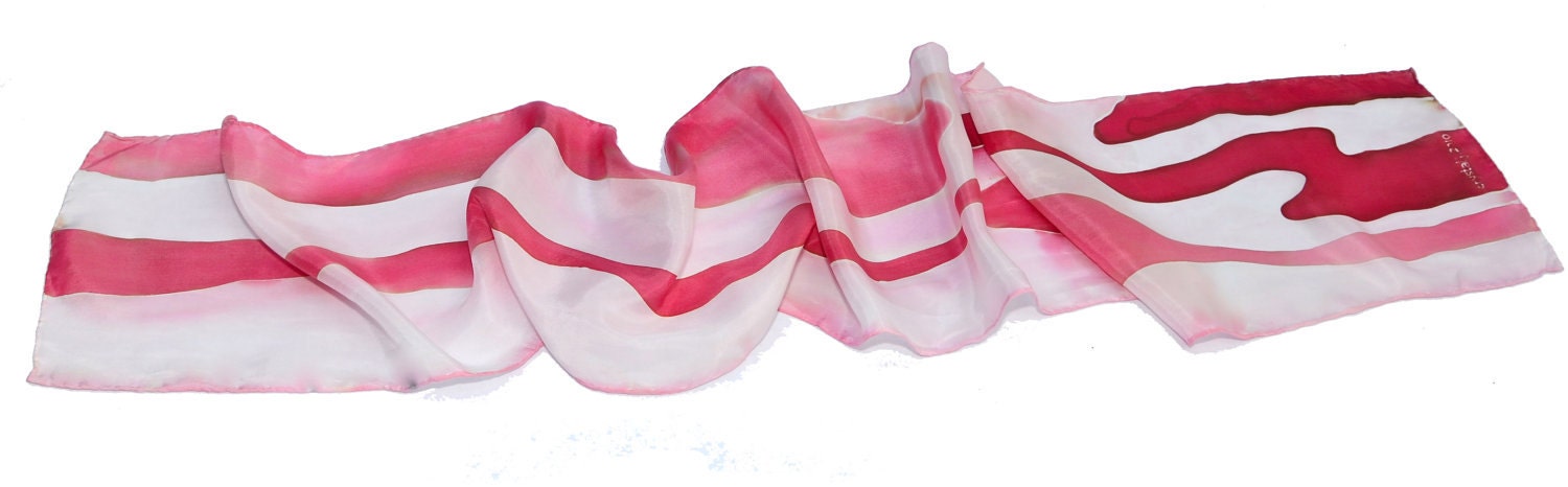 bacon silk scarf  - hand painted