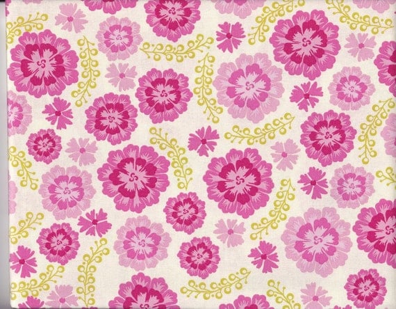 1 yd Michael Miller Sandi Henderson Farmers Market Pink Medallion Bloom fabric Out Of Print