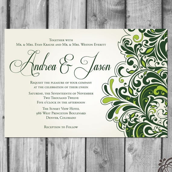 Flourish Wedding Invitation Set From ChristinaElizabethD