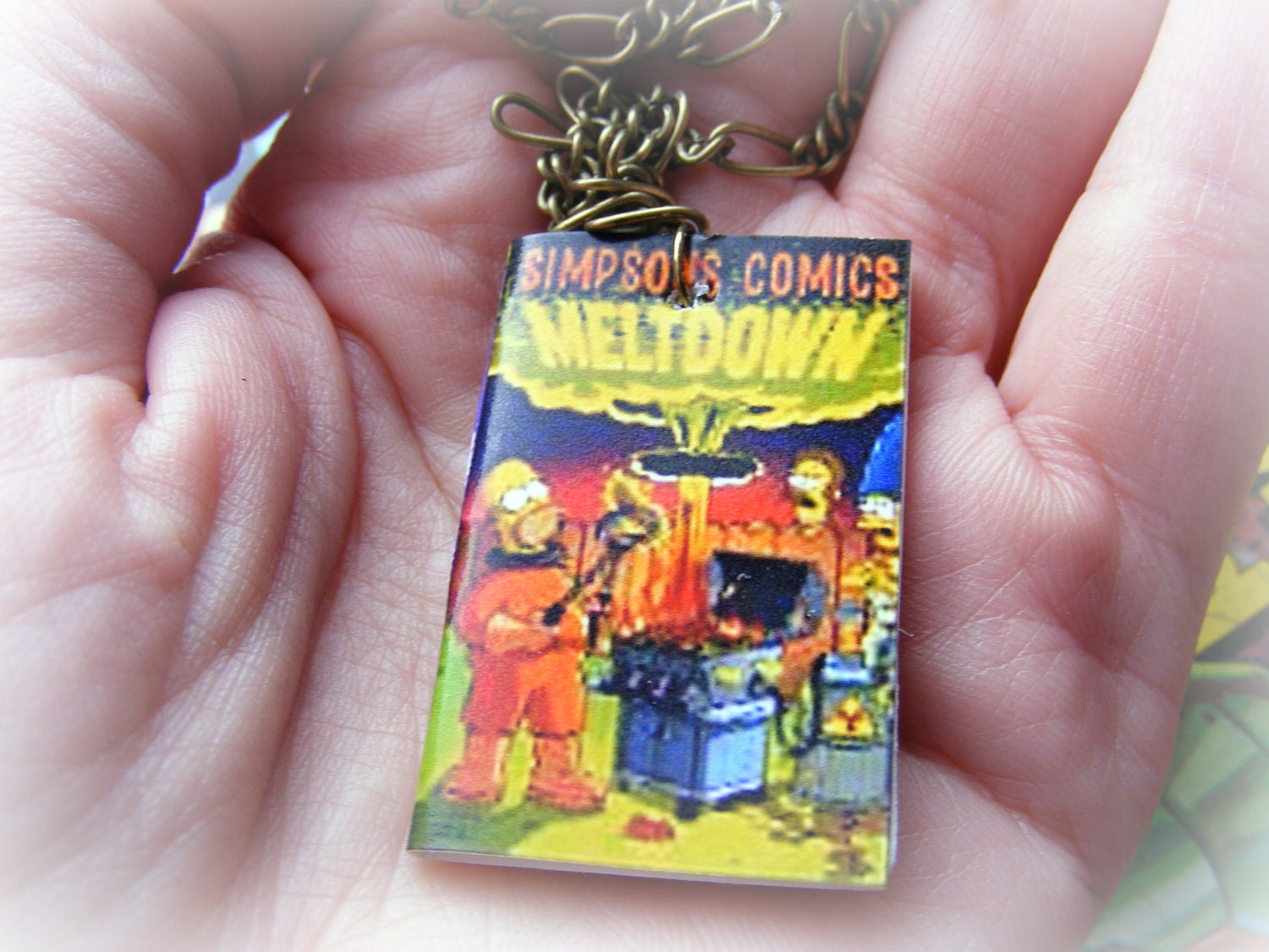 Earrings or Necklace The Simpsons Miniature Comic Book