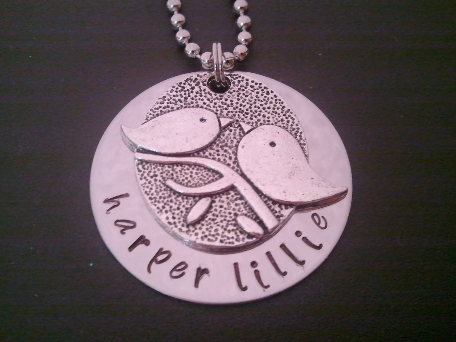 Personalized Hand Stamped Mommies Little Bird Necklace Great Gift for New Mom or Mothers Day Will Hold 3 Names